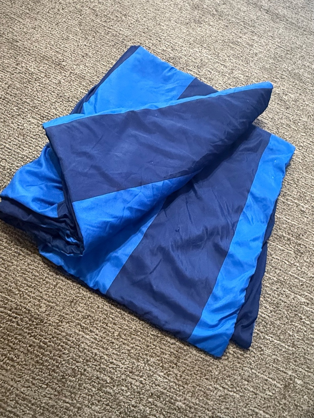 Reversible Blue Striped Crib Blanket